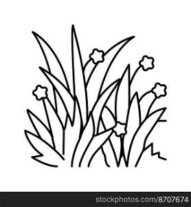 grass spring line icon vector. grass spring sign. isolated contour symbol black illustration. grass spring line icon vector illustration