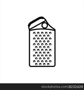 Grater Icon, Kitchen Accessory Grater Vector Art Illustration