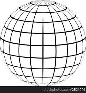 Graticule 3d globe Meridian parallel field lines wire template graticule