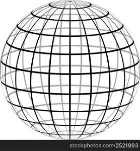 Graticule 3d globe, Meridian parallel field lines wire template graticule