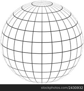 graticule globe Meridian and parallel , the field lines on the surfaceMeridian and parallel, vector template graticule