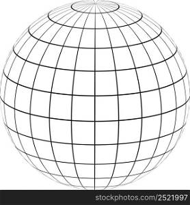 Graticule globe Meridian parallel field lines surface vector template graticule