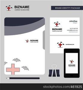 Grave Business Logo, File Cover Visiting Card and Mobile App Design. Vector Illustration