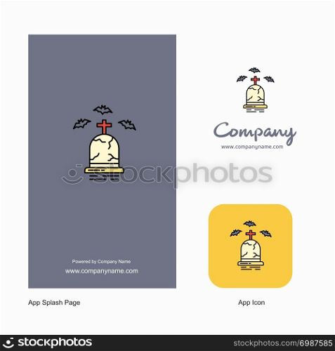 Grave Company Logo App Icon and Splash Page Design. Creative Business App Design Elements