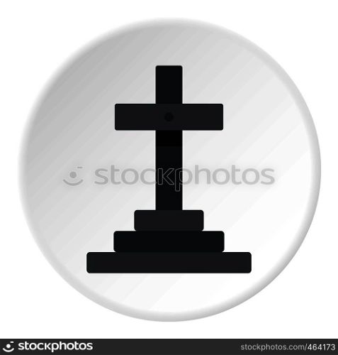 Grave icon in flat circle isolated vector illustration for web. Grave icon circle