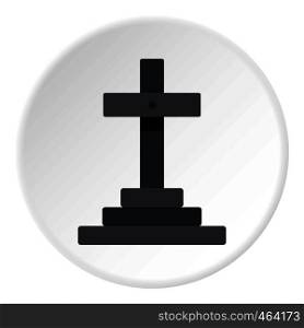 Grave icon in flat circle isolated vector illustration for web. Grave icon circle