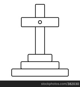 Grave icon. Outline illustration of grave vector icon for web. Grave icon, outline style