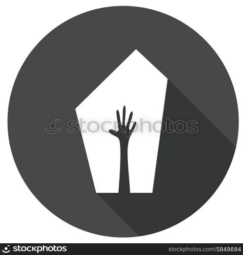 grave icon with a long shadow
