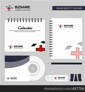 Grave Logo, Calendar Template, CD Cover, Diary and USB Brand Stationary Package Design Vector Template