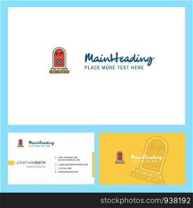 Grave Logo design with Tagline & Front and Back Busienss Card Template. Vector Creative Design