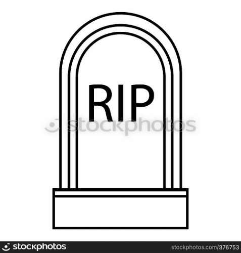 Grave RIP icon. Outline illustration of grave RIP vector icon for web. Grave RIP icon, outline style