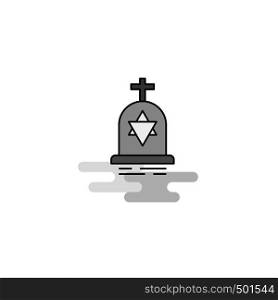 Grave Web Icon. Flat Line Filled Gray Icon Vector
