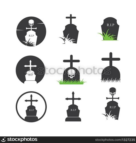 gravestone vector illustration design template