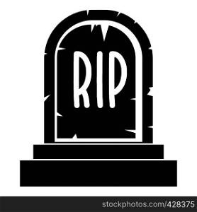 Gravestone with RIP text icon. Simple illustration of gravestone with RIP text vector icon for web. Gravestone with RIP text icon, simple style