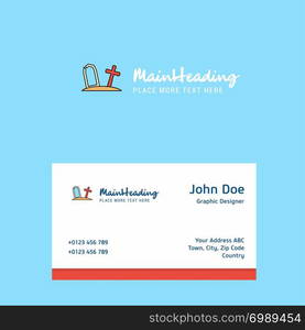 Graveyard logo Design with business card template. Elegant corporate identity. - Vector