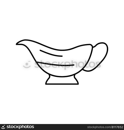 gravy boat line icon vector. gravy boat sign. isolated contour symbol black illustration. gravy boat line icon vector illustration
