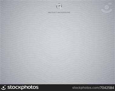 gray abstract background with white wave lines. Vector illustration