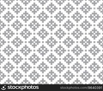 Gray abstract cross stitch pattern seamless Vector Image