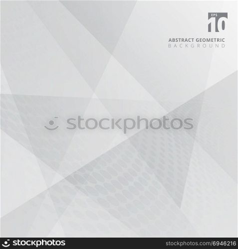 Gray and white abstract background geometry shine and layer element with halftone dots, Vector illustration