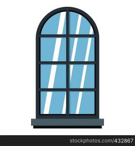 Gray arched window icon flat isolated on white background vector illustration. Gray arched window icon isolated