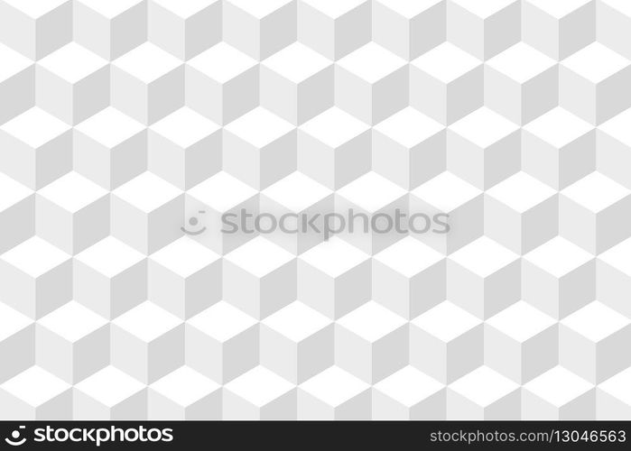 Gray background vector in white cube patterns