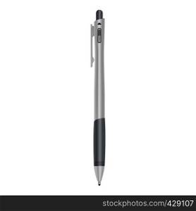 Gray ballpoint pen mockup. Realistic illustration of gray ballpoint pen vector mockup for web. Gray ballpoint pen mockup, realistic style