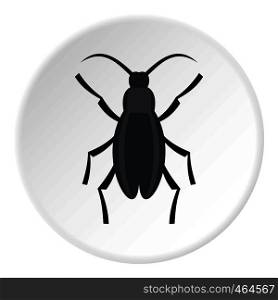 Gray beetle icon in flat circle isolated vector illustration for web. Gray beetle icon circle
