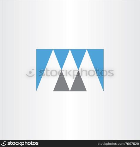 gray blue vector logo m letter m icon design