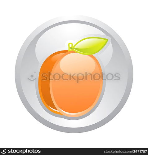 Gray button Apricot, vector