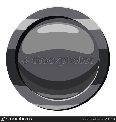 Gray button icon. Cartoon illustration of gray button vector icon for web. Gray button icon, cartoon style