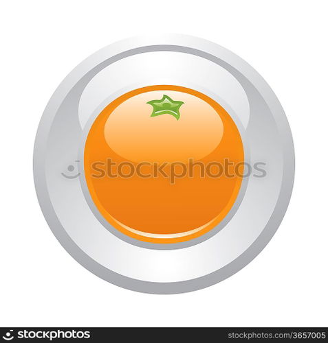 Gray button Orange, vector