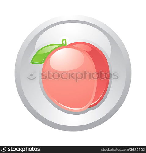Gray button Peach, vector