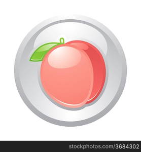 Gray button Peach, vector