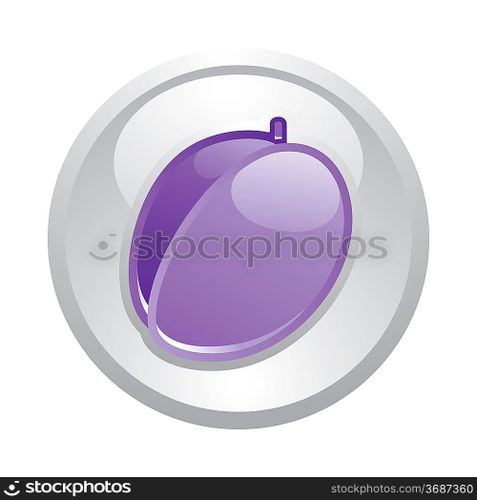 Gray button Plum, vector