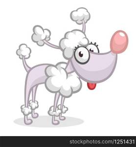 Gray cartoon poodle isolated on a white background. Vector character. All parts separated, great for animation