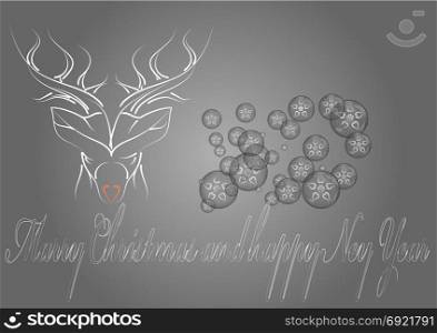 gray christmas background with bubble