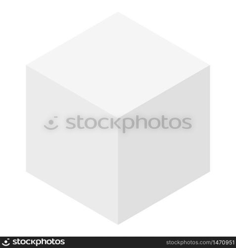 Gray cube icon. Isometric of gray cube vector icon for web design isolated on white background. Gray cube icon, isometric style