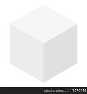 Gray cube icon. Isometric of gray cube vector icon for web design isolated on white background. Gray cube icon, isometric style