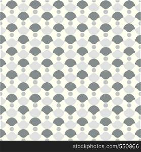 Gray curve cup and circle pattern on pastel background. Retro and classic seamless pattern style for modern or graphic design.