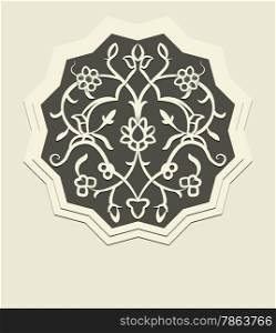 Gray Decoration with Oriental Motifs in a Star Shape
