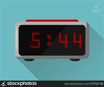 gray electronic alarm clock on a blue background, vector. gray electronic alarm clock on a blue background