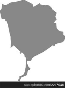 Gray flat blank vector map of the Dutch regional capital city of BREDA, NETHERLANDS