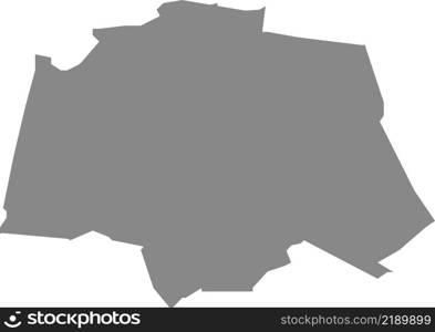 Gray flat blank vector map of the Dutch regional capital city of GRONINGEN, NETHERLANDS