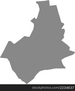 Gray flat blank vector map of the Dutch regional capital city of NIJMEGEN, NETHERLANDS