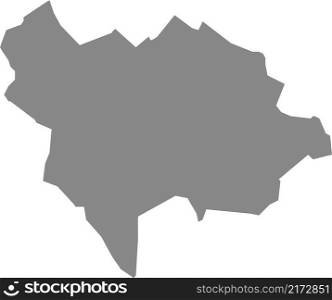 Gray flat blank vector map of the Dutch regional capital city of UTRECHT, NETHERLANDS