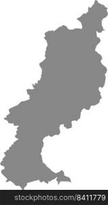 Gray flat blank vector map of the German regional capital city of REUTLINGEN, GERMANY