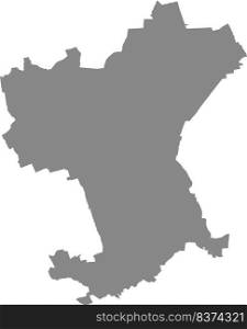Gray flat blank vector map of the German regional capital city of SALZGITTER, GERMANY
