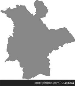 Gray flat blank vector map of the German regional capital city of SIEGEN, GERMANY