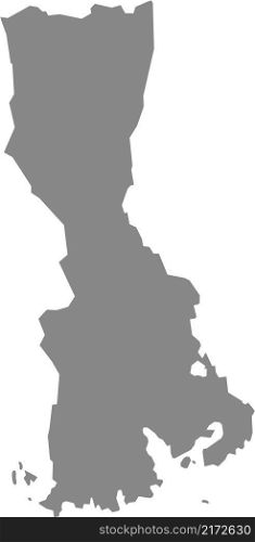 Gray flat blank vector map of the Norwegian regional capital city of LARVIK, NORWAY