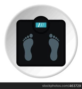 Gray floor scales icon in flat circle isolated vector illustration for web. Gray floor scales icon circle